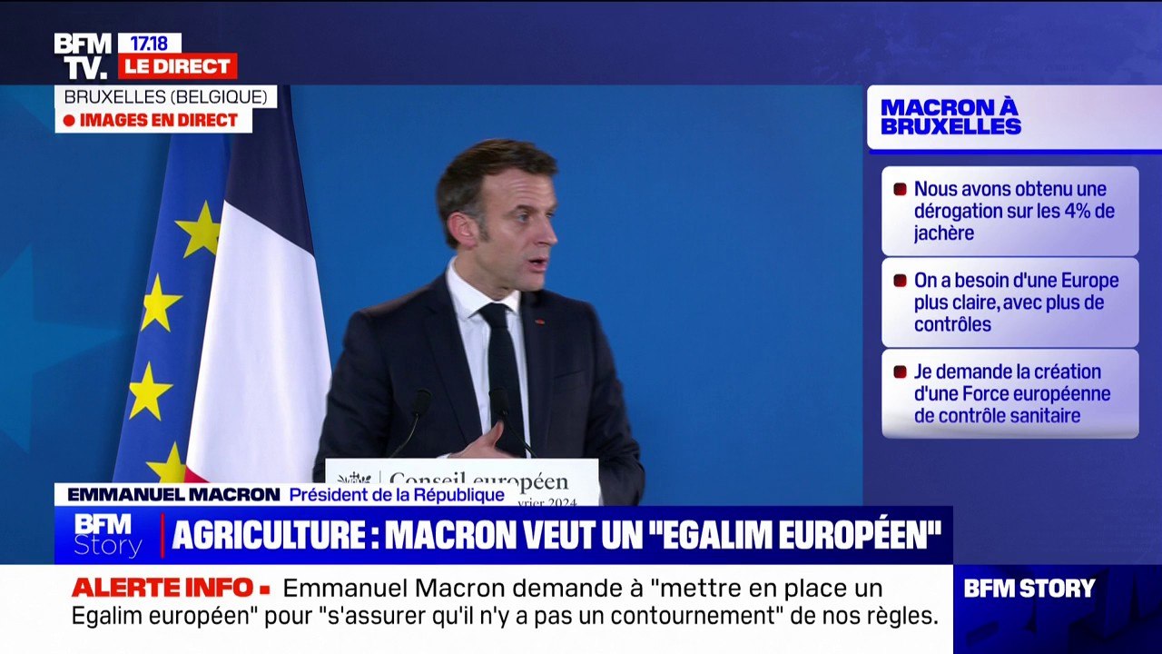 Crise agricole: Emmanuel Macron réclame à la Commission européenne des "simplifications concrètes et tangibles" dès la fin du mois de février