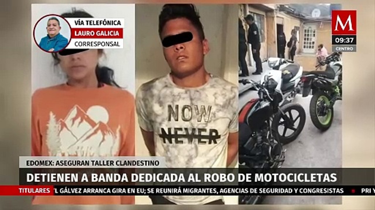 Detienen a banda dedicada al robo de motocicletas y aseguran taller clandestino en Ecatepec