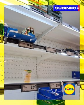 Les rayons de magasins Aldi, Colruyt et Lidl vidés