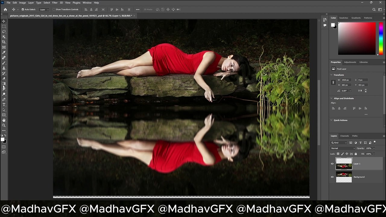 Realistic Water Reflection Effect | Simple & Easy Photoshop Tutorial | Free Adobe Photoshop Tutorial