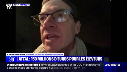 "On est plutôt satisfaits": Cyrille Milard (président de la FDSEA de Seine-et-Marne) réagit après la réception de la note technique du gouvernement reprenant l'ensemble de ses engagements