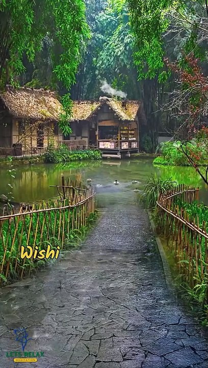 Rain Sounds for Sleeping  Rain on a Forest House ☔ Floating Ducks • Chirping Birds • Praying Quote