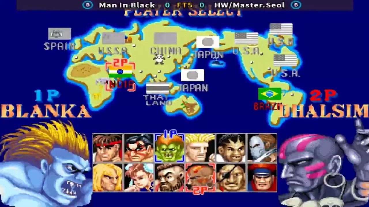 Man In Black Vs HW Master.Seol - Street Fighter II' Champion Edition - FT5