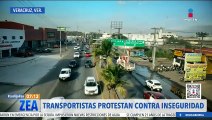 Transportistas protestan contra la inseguridad en Veracruz
