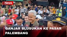 Momen Ganjar Blusukan ke Pasar Pasar Palimo dan 16 Ilir Palembang, Teriakan Presiden Menggema