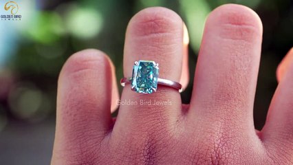 2 Carat Radiant Cut Solitaire Moissanite Engagement Ring Ring
