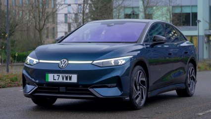 The Volkswagen ID.7 Design Preview in Dark Blue