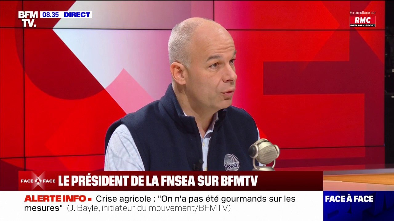 Crise agricole: "On remettra le couvert" si une loi n'est pas promulguée d'ici le mois de juin, affirme Arnaud Rousseau (FNSEA)