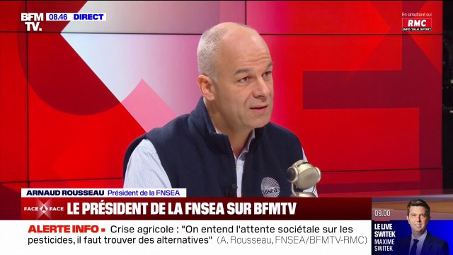 Colère des agriculteurs: C'est intéressant que l'on soit sur la table des négociations indique Arnaud Rousseau, président de la FNSEA