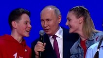 Watch: Vladimir Putin awkwardly sings national anthem with children
