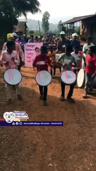 Villagers give a warm welcome to photo of Dr Aniruddha Joshi to express their gratitude for the camp