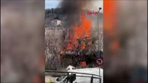 Eyüpsultan'da tek katlı ahşap bina alev alev yandı