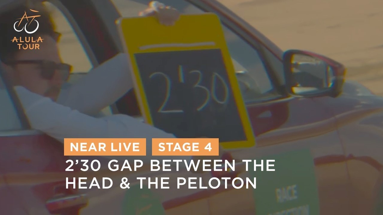2’30 gap between the head & the peloton  - Stage 4 - The AlUla Tour 2024