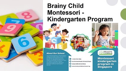 World Best Montessori Kindergarten in Singapore.