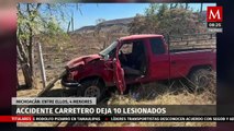 Accidente carretero en Michoacán deja diez heridos; cuatro son menores