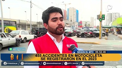 下载视频: Alarmante cifra de accidentes en motos: se registraron 455 siniestros en el 2023, según MTC