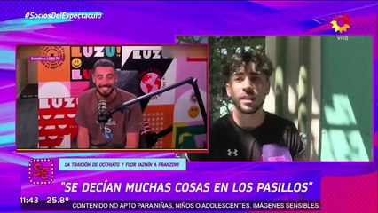 "Las cuentas no me dan": Agustín Franzoni confirmó que Flor Jazmín le fue infiel con Occhiato