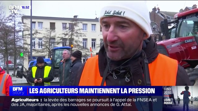 On vient ici pour montrer qu'on est toujours présents : Malgré la levée des barrages, des agriculteurs restent mobilisés à Saint-Quentin (Aisne)