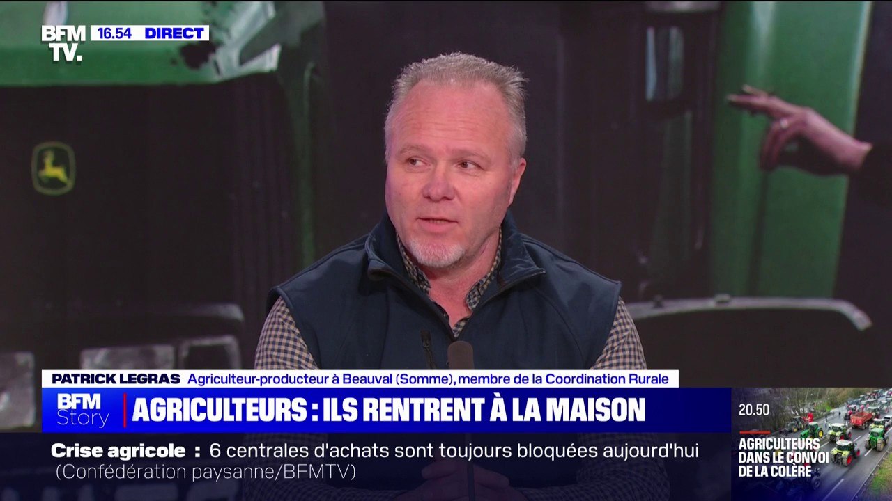 Mobilisation des agriculteurs: "Dix jours qui ont été intenses et qui ont mené à une certaine progression", pour Patrick Legras (Coordination rurale)