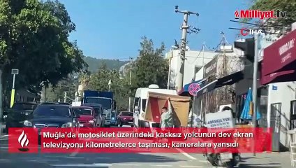 Muğla'da tehlikeli yolculuk! O anlar anbean kaydedildi