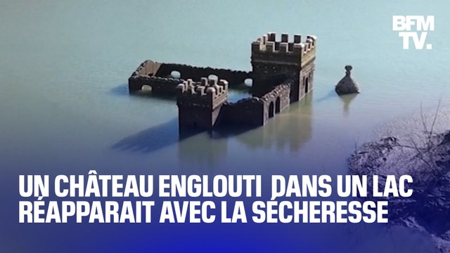Un château englouti dans un lac réapparait avec la sécheresse en Espagne