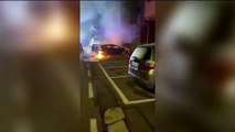 Le auto bruciate a Madone: pompieri in azione