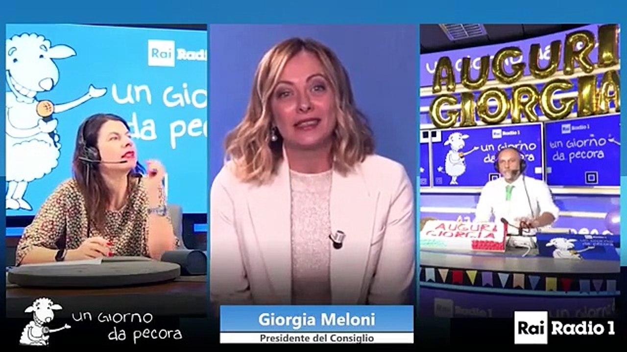 Meloni festeggia i 47 anni a “Un Giorno da Pecora”: «Per i 50 anni sarò a Chigi»