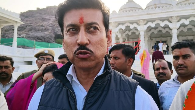 पांच साल बाद पहुंचे राज्यवर्धन सिंह राठौङ इस देवी के मंदिर, लगाई धोक