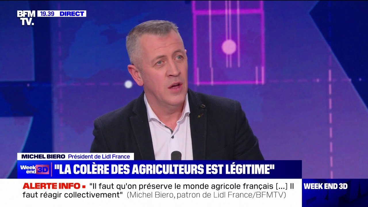 Michel Biero (président de Lidl France): "Il faut qu'on préserve le monde agricole français (...) Il faut réagir collectivement"