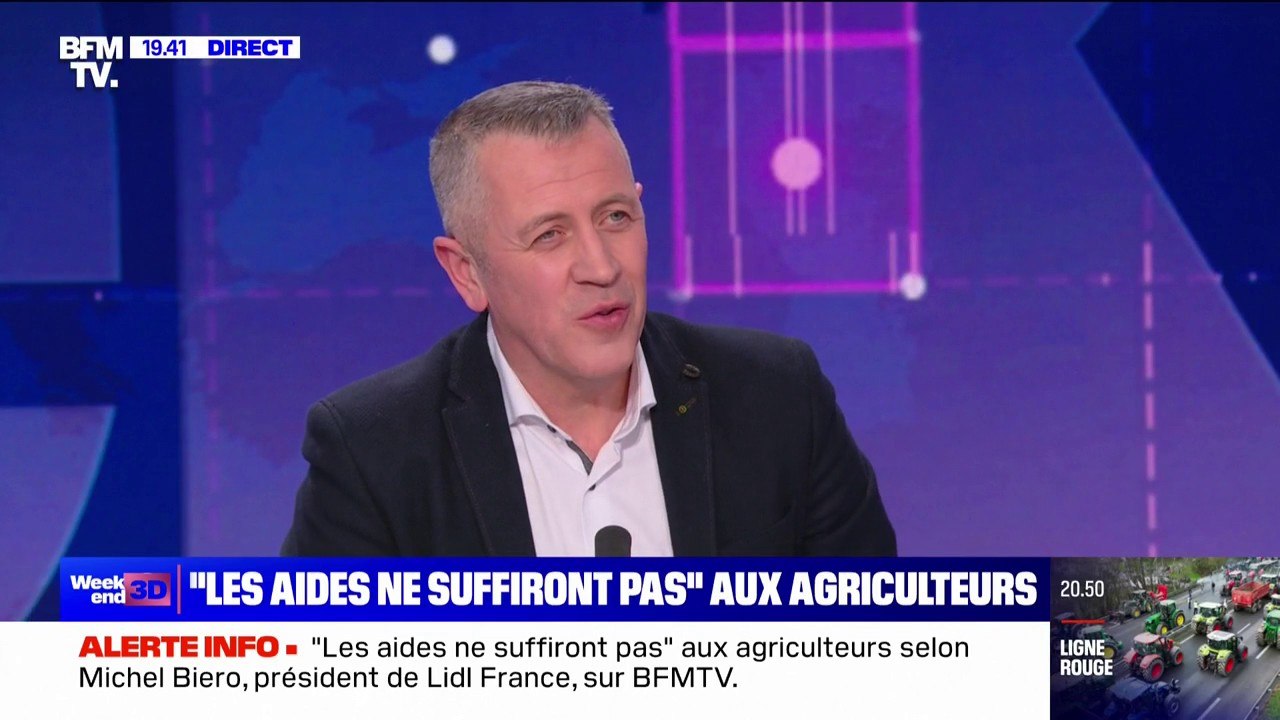 Crise agricole: "Les aides ne suffiront pas", estime Michel Biero (président de Lidl France)