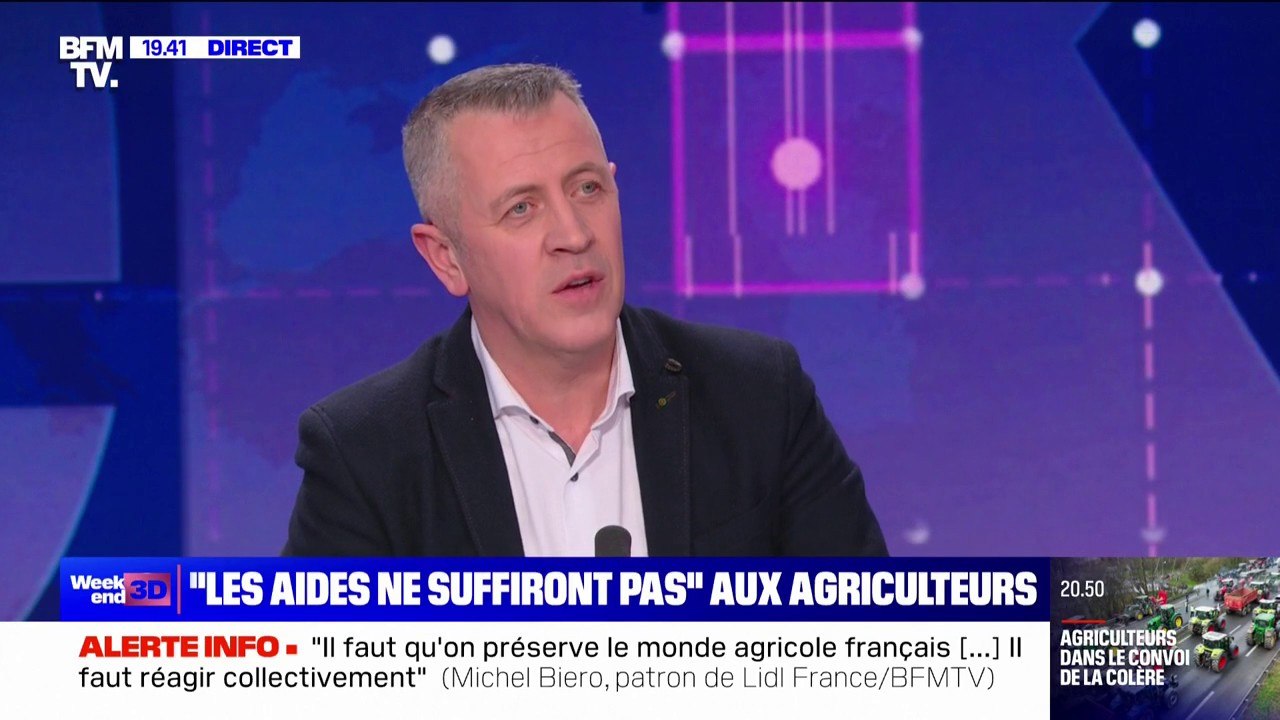 Michel Biero (président de Lidl France) sur le respect de la loi Egalim: "C'est bien de renforcer les contrôles. Il faut aussi contrôler les industriels"