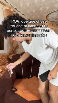 J'imagine toujours que c'est le plus gros insecte sur terre qui se trouve sur ma jambe…