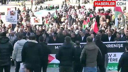 Mardin'de İsrail Protestosu ve Filistin'e Destek Yürüyüşü