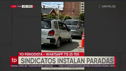La Paz: Denuncian que sindicatos instalan paradas en la avenida Busch reduciendo a un carril la vía
