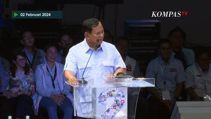 [FULL] Pidato Politik Prabowo di Apel Akbar TKN Muda: Di Belakang Saya Ada Kekuatan Besar
