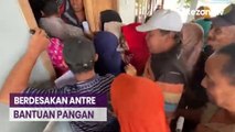 Ratusan Warga di Jombang Saling Dorong dan Berdesakan Antre Bantuan Pangan