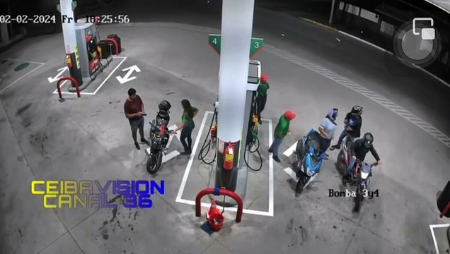 Sujetos en moto asaltan gasolinera en La Ceiba