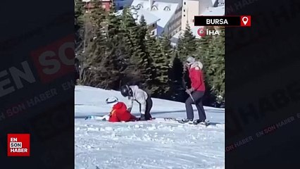 Bursa Uludağ’da telesiyejin telleri koptu, bir turist yaralandı