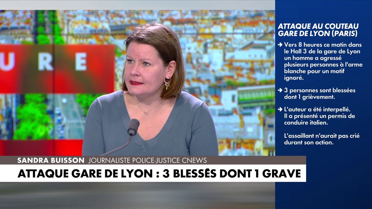 Paris : trois blessés dont un grave dans une attaque à l'arme blanche à gare de Lyon