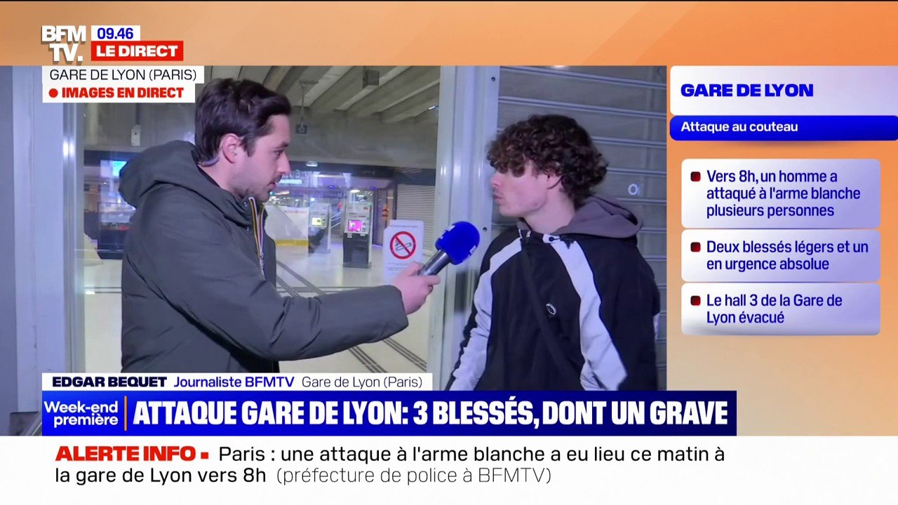 "Je ne m'en suis même pas rendu compte": ce commerçant dans la gare de Lyon témoigne après l'attaque à l'arme blanche