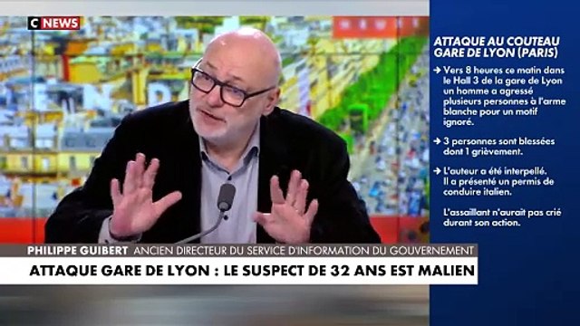 Paris : Trois personnes blessées ce matin, dont une gravement, lors d'une attaque au couteau vers 8h, Gare de Lyon - Un homme originaire du Mali interpellé - Gérald Darmanin évoque un acte insupportable
