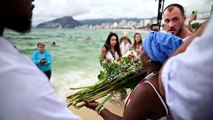 Brazilian worshippers pay tribute to sea goddess Iemanja