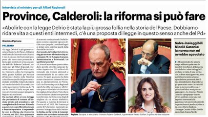 Province, maggioranza trasversale per il sì