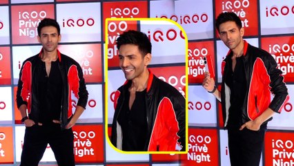 Kartik Aaryan's White N Red Racing Attire For Iqoo Prive Night!