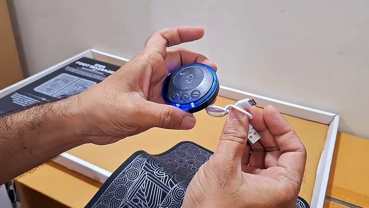 unboxing and Review of EMS Foot Massager Pad Electric Foldable Massage Mat Muscle Stimulation Relief Pain Relax Feet Massager