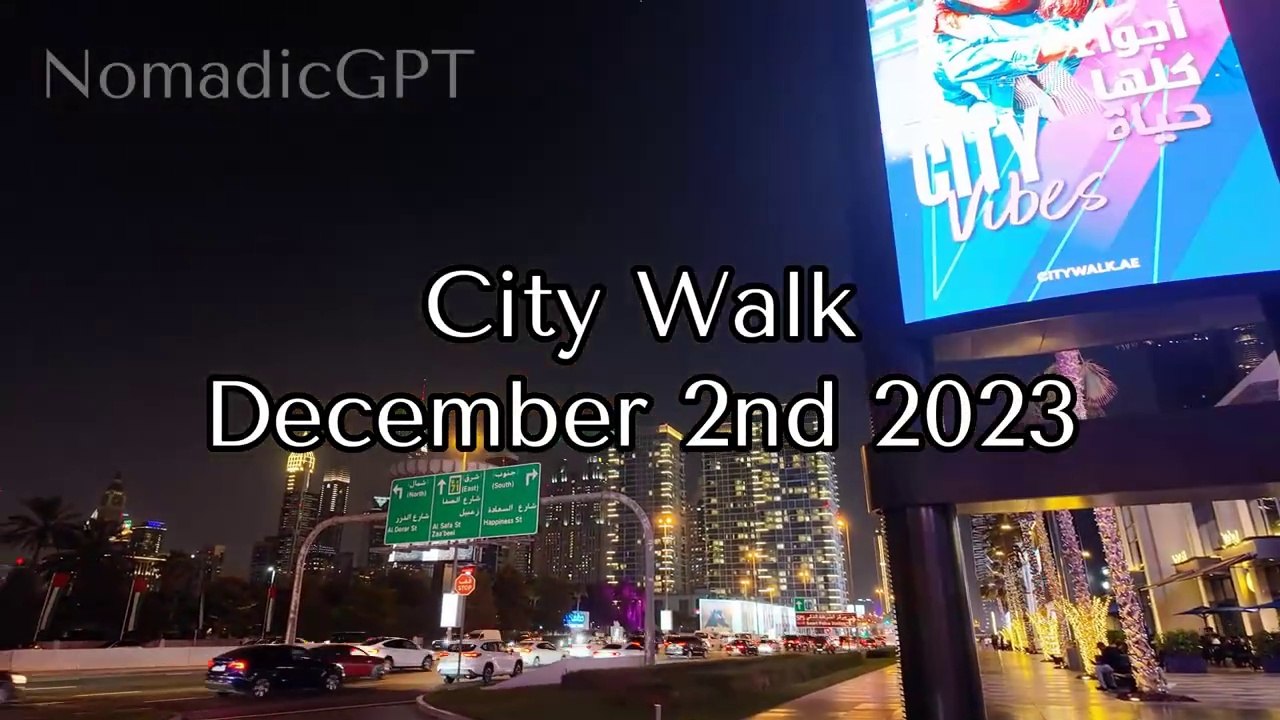 City Walk Dubai  Night Walking Tour [ 4K ]