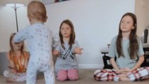 Baby takes first steps and chooses his favorite sister... over and over again!