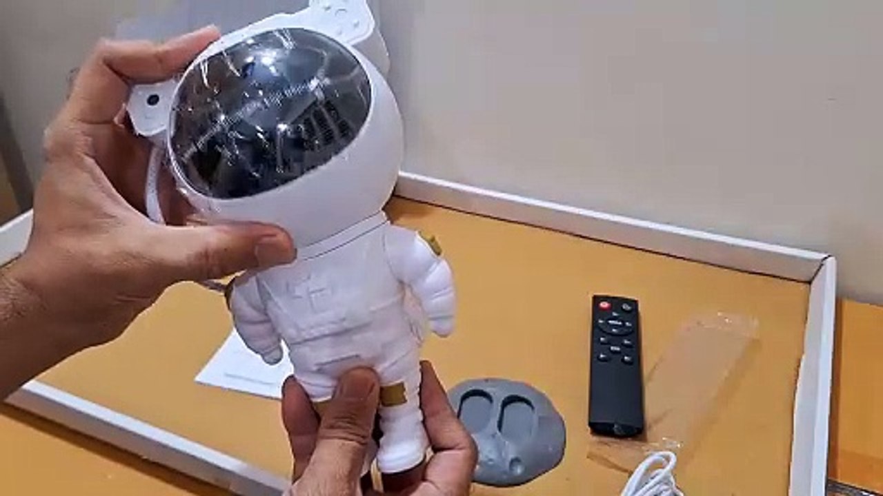 Unboxing and Review of Astronaut Galaxy Light Projector, Space Buddy Projector Night Light for Bedroom with Remote Control and Timer, Astro Alan Star Ceiling Projector for Kids Adults