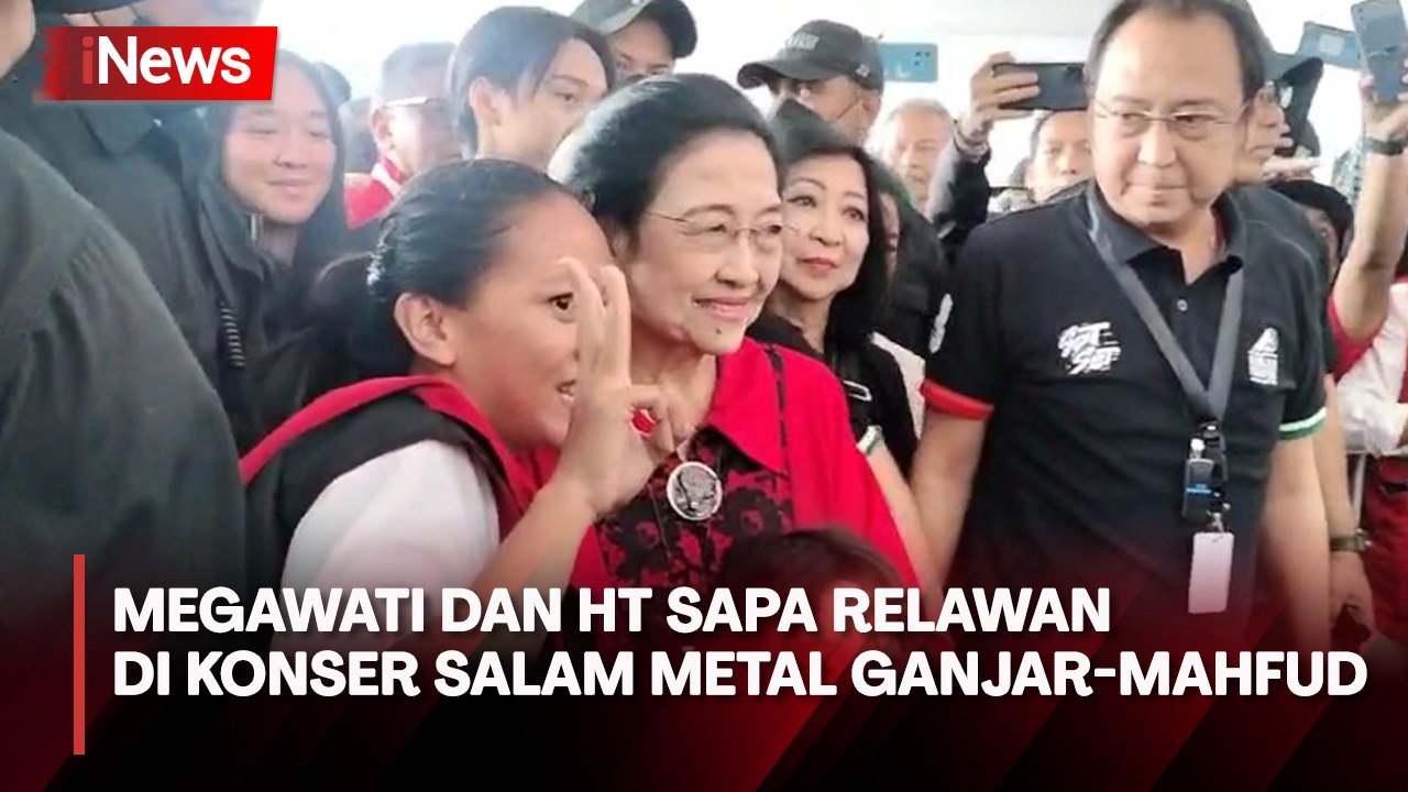 Hadiri Konser Salam Metal Ganjar-Mahfud, Megawati dan Hary Tanoe Sapa Para Relawan