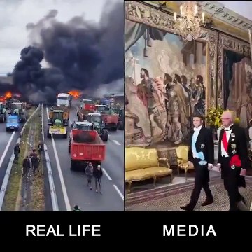 Macron - FranceLes médias grand public MENTENT par omissionEn France, les grands médias se concentrent sur la visite d’Emmanuel Macron pour rencontrer la famille royale suédoise, alors que la France est en feu.